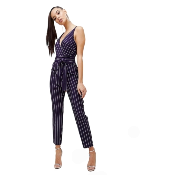 NWT ASOS Wrap Jumpsuit Navy Size 10 - Picture 2 of 14